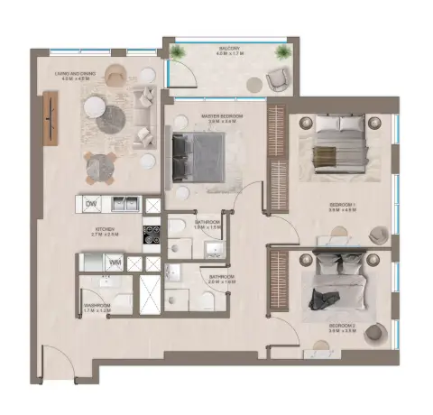 Floor plan, 3 Bed