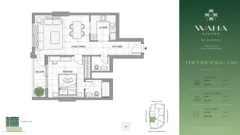 Floor plan, 1 Bed