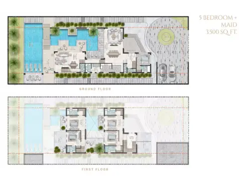The Farmhouses floor plan, 5 Bed, 3,500 sq ft