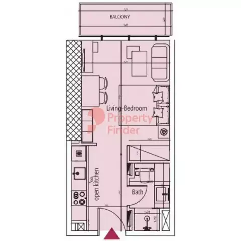Society House floor plan, Studio, 370 sq ft
