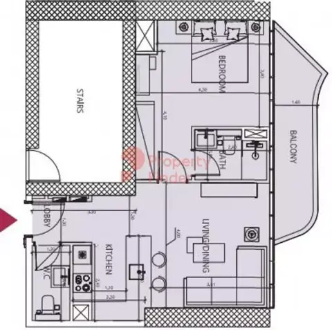 Society House floor plan, 1 Bed, 702–967 sq ft