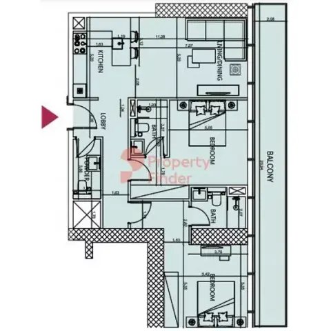 Society House floor plan, 2 Bed, 1,169–1,923 sq ft