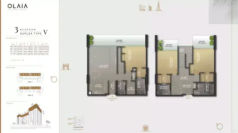 Olaia Residences floor plan, 3 Bed, 2,259–2,999 sq ft
