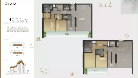 Olaia Residences floor plan, 4 Bed, 2,983–4,409 sq ft