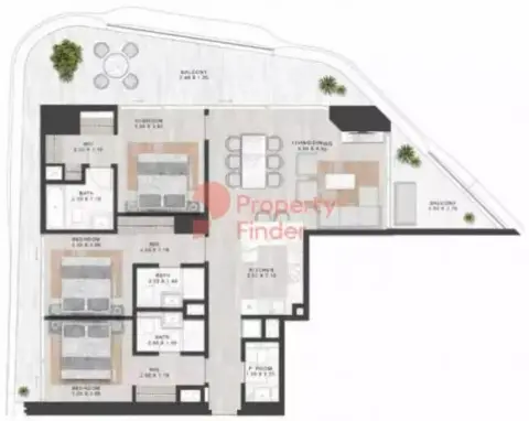 Coral Reef floor plan, 3 Bed