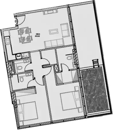 Samana Golf Views floor plan, 2 Bed, 1,236–1,357 sq ft