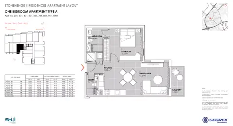 Stonehenge Residences Phase 2 By Segrex floor plan, 1 Bed, 691–1,173 sq ft