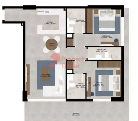 Floor plan, 2 Bed