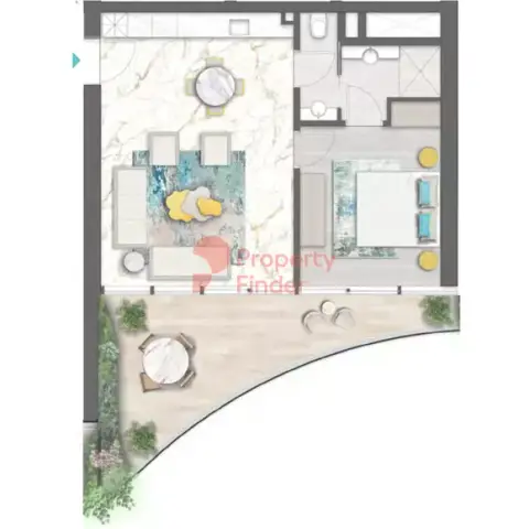 ChicÂ Tower floor plan, 1 Bed, 752 sq ft