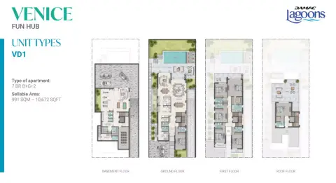 Venice floor plan, 7 Bed, 10,672–17,528 sq ft