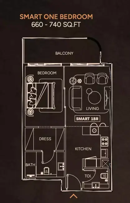 Floor plan, 1 Bed