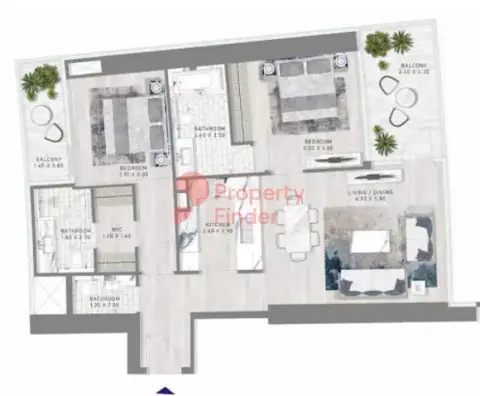 Damac Harbour Lights floor plan, 2 Bed, 2,053 sq ft