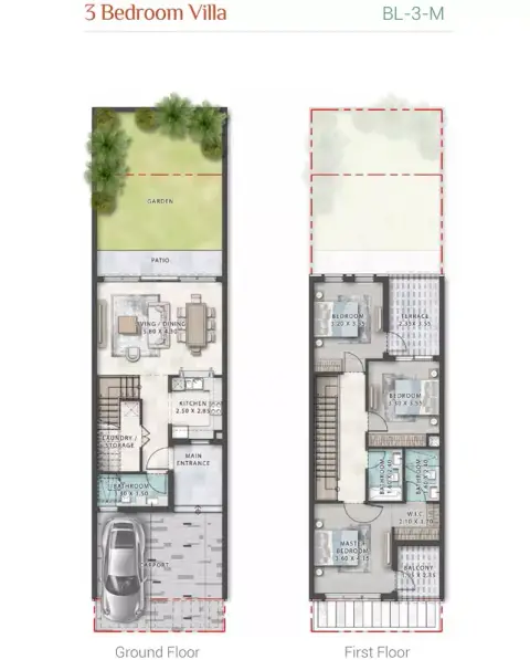 Portofino floor plan, 3 Bed