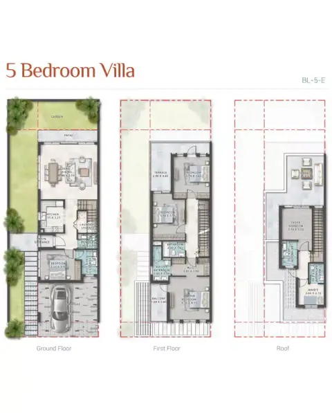 Portofino floor plan, 5 Bed