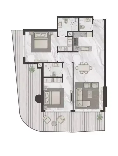 Terraces Marasi floor plan, 2 Bed, 1,456–2,088 sq ft