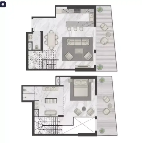 Terraces Marasi floor plan, 1 Bed, 1,469 sq ft