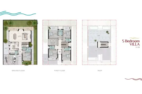 Costa Brava Phase 2 By Damac floor plan, 5 Bed