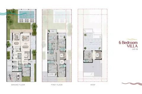 Costa Brava Phase 2 By Damac floor plan, 6 Bed