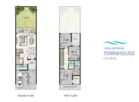 Santorini By Damac floor plan, 3 Bed