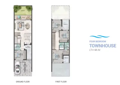 Santorini By Damac floor plan, 4 Bed