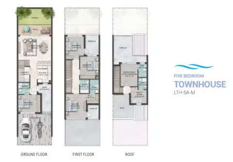 Santorini By Damac floor plan, 5 Bed