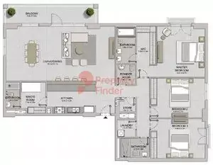 La Sirene Phase1 By Meraas floor plan, 3 Bed, 2,229 sq ft