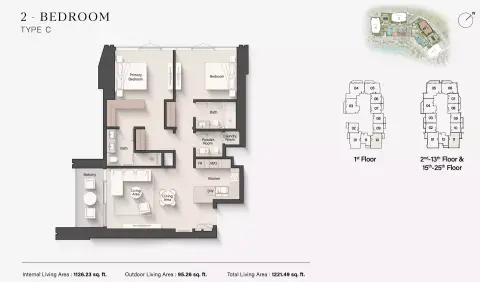 Floor plan, 2 Bed