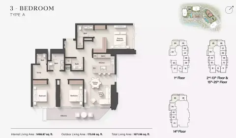 Floor plan, 3 Bed