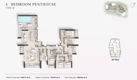 Floor plan, 4 Bed