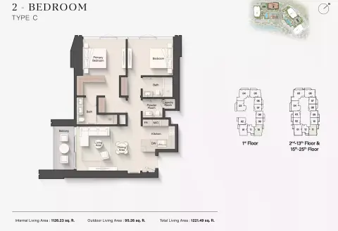 Floor plan, 2 Bed