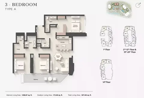 Floor plan, 3 Bed