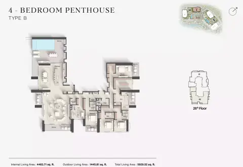 Floor plan, 4 Bed