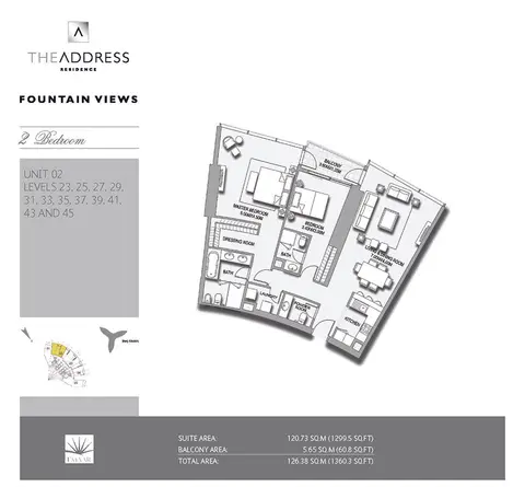 Floor plan, 2 Bed