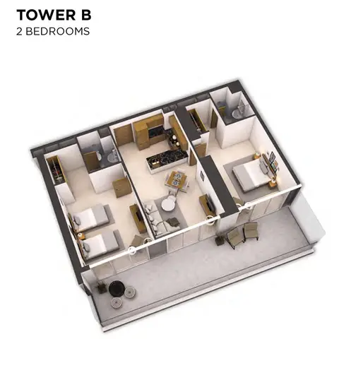 Floor plan, 2 Bed