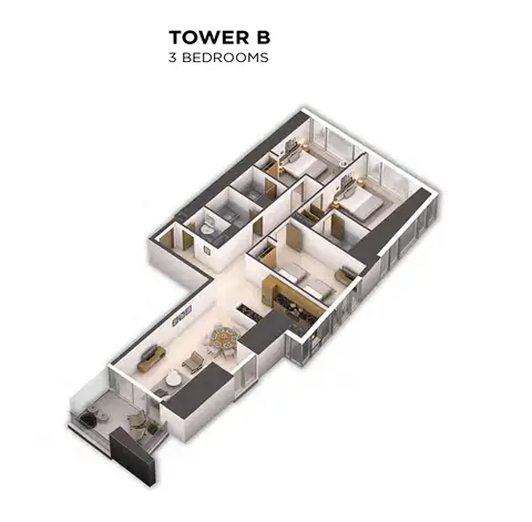 Floor plan, 3 Bed