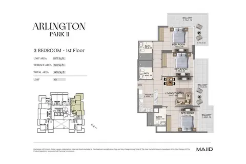 Floor plan, 3 Bed