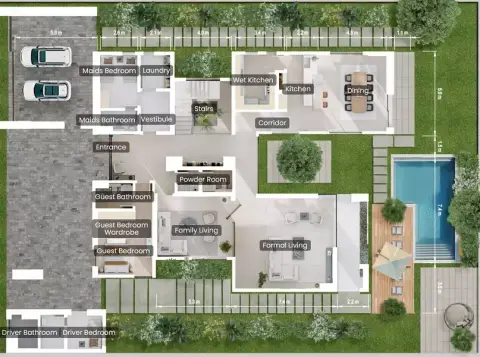 Floor plan, 5 Bed