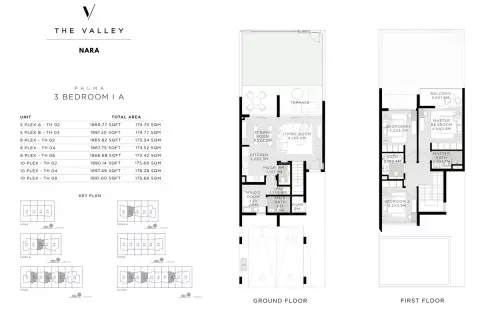The Valley by Emaar floor plan, 3 Bed, 1,891–2,099 sq ft