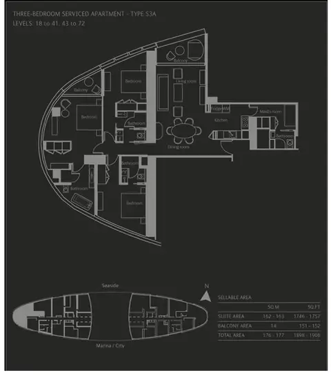 Floor plan, 3 Bed