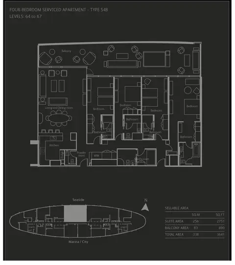 Floor plan, 4 Bed