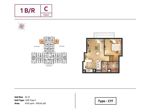 Floor plan, 1 Bed