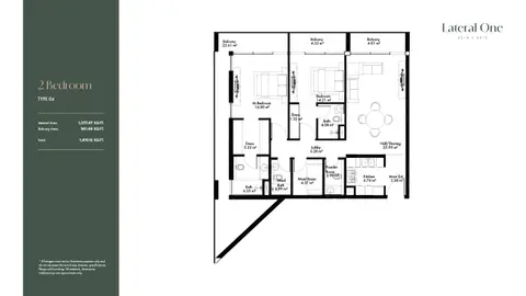 Floor plan, 2 Bed