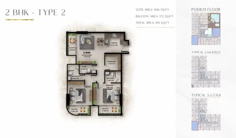 Floor plan, 2 Bed