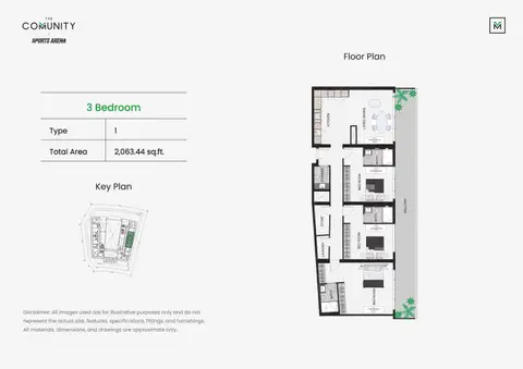 Floor plan, 3 Bed