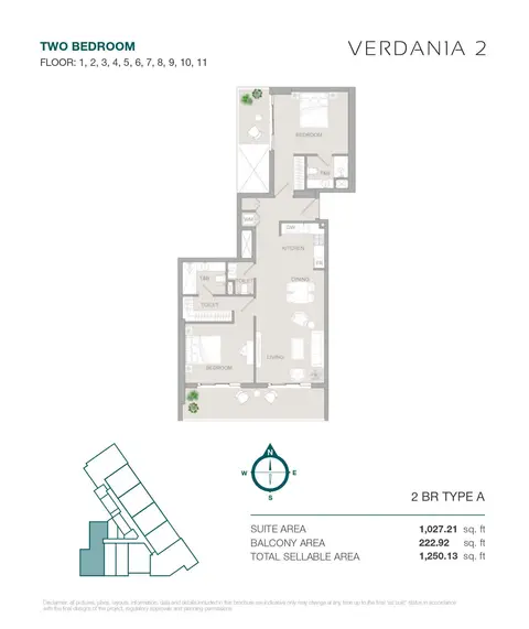 Floor plan, 2 Bed