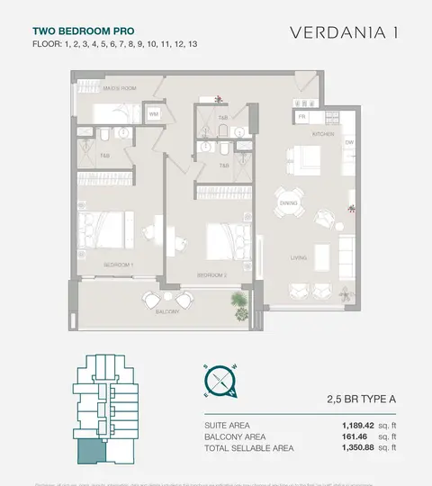 Floor plan, 2 Bed