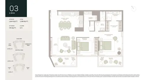 Floor plan, 2 Bed