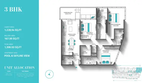 Floor plan, 3 Bed