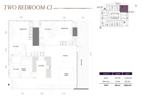 Floor plan, 2 Bed