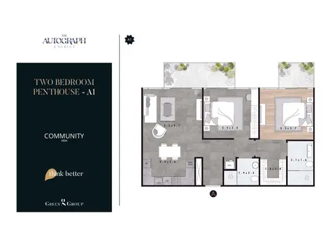 Floor plan, 2 Bed